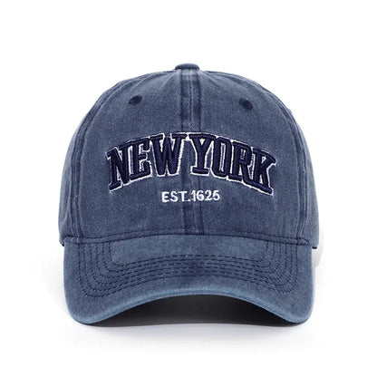 New York Washed Cotton Baseball Cap Hats For Women Men