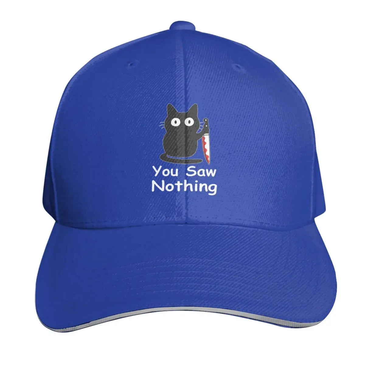 Black Cat Murder Cat You Saw Nothing Cap Fashion Casual Baseball Caps