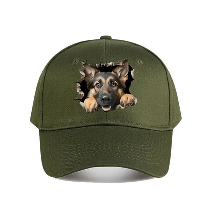 German Shepherd Ripped Wall Baseball Cap