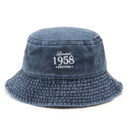 1958 Vintage Washed Fisherman Cap Old School Distressed Cotton Bucket Cap