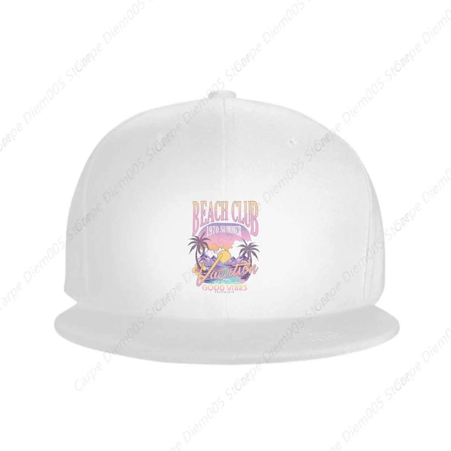 Beach Club Flat Edge Snapback Cap Couple Hiphop Street Style