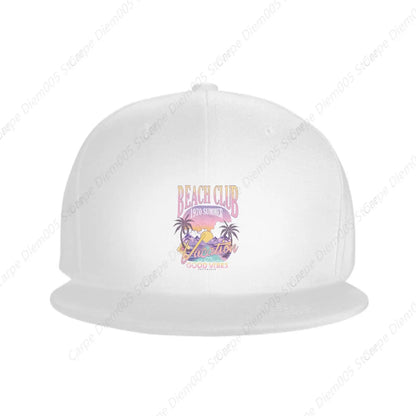Beach Club Flat Edge Snapback Cap Couple Hiphop Street Style