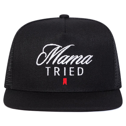 Unisex Mama TRIED Letter Embroidery Hip-Hop Net Hats Snapback Caps Baseball Caps Sunscreen Hat