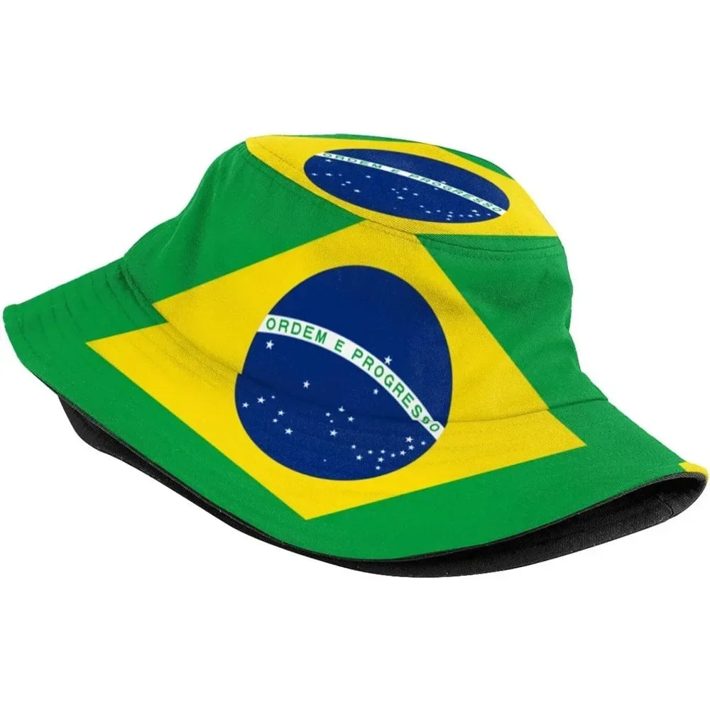 Brazil Flag Fisherman Cap Hip Hop Printing Bucket Hat