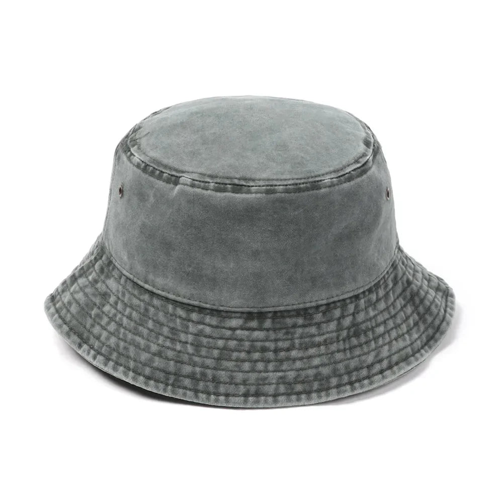 Fashion Denim Washed Bucket Hat Retro Foldable Sun Hat For Women Men