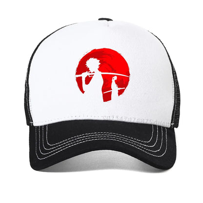 Gorgeous Red Moon Samurai Champloo Print Baseball Cap