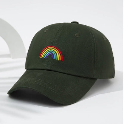 Minimal Adjustable Rainbow Embroidery Baseball Cap