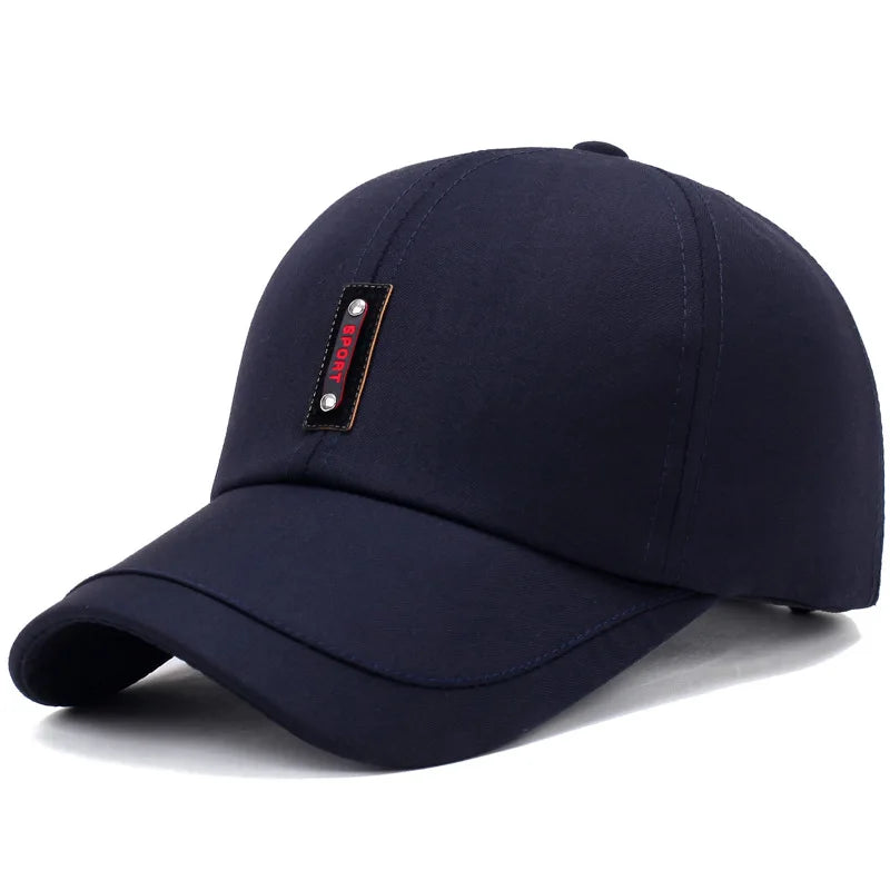 New Black Baseball Caps For Men Women Sunhat Solid Letter Sunscreen Cap