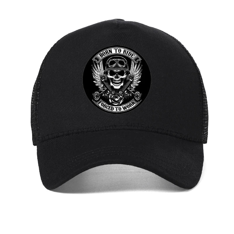 Born To Ride Forced To Work Funny Men Hat Fashion Motorcycle Lovers Baseball Cap