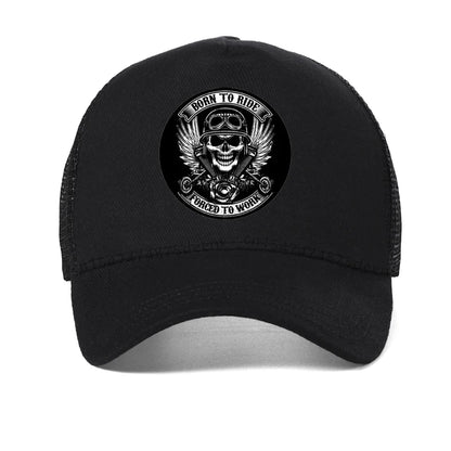 Born To Ride Forced To Work Funny Men Hat Fashion Motorcycle Lovers Baseball Cap