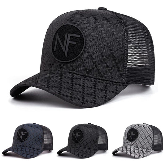 New Fashionable Breathable Mesh Hat NF Plaid Embroidered Baseball Hat