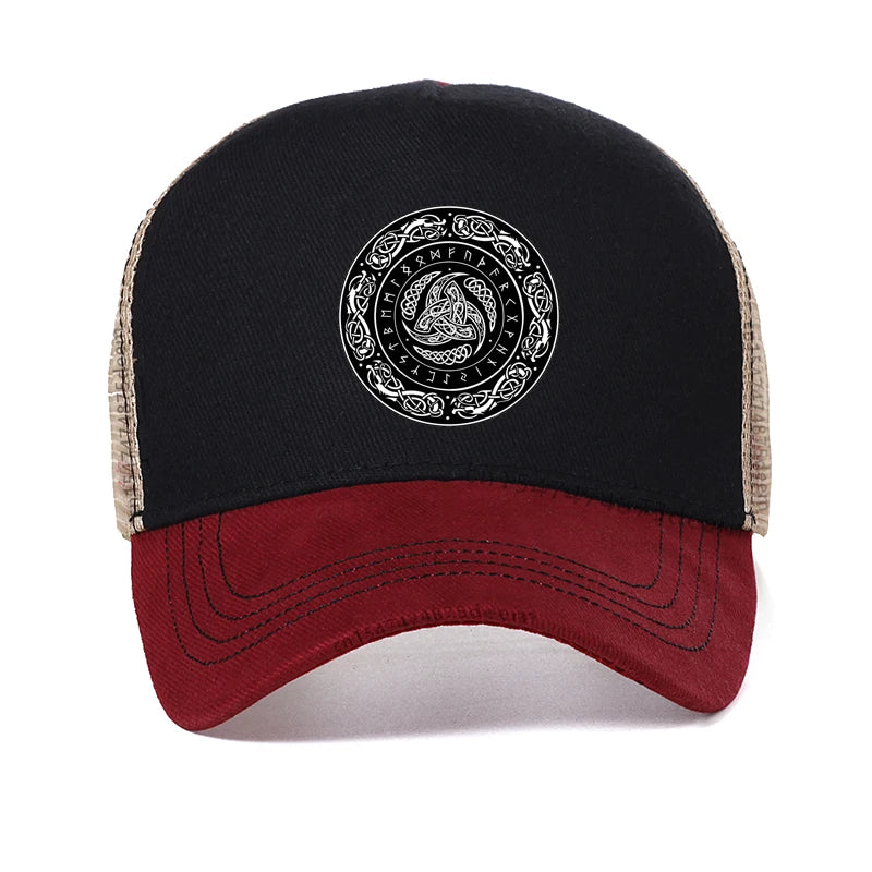 Vikings Ragnar Lothbrok Skullies Baseball Cap Triple Horn Of Odin Men