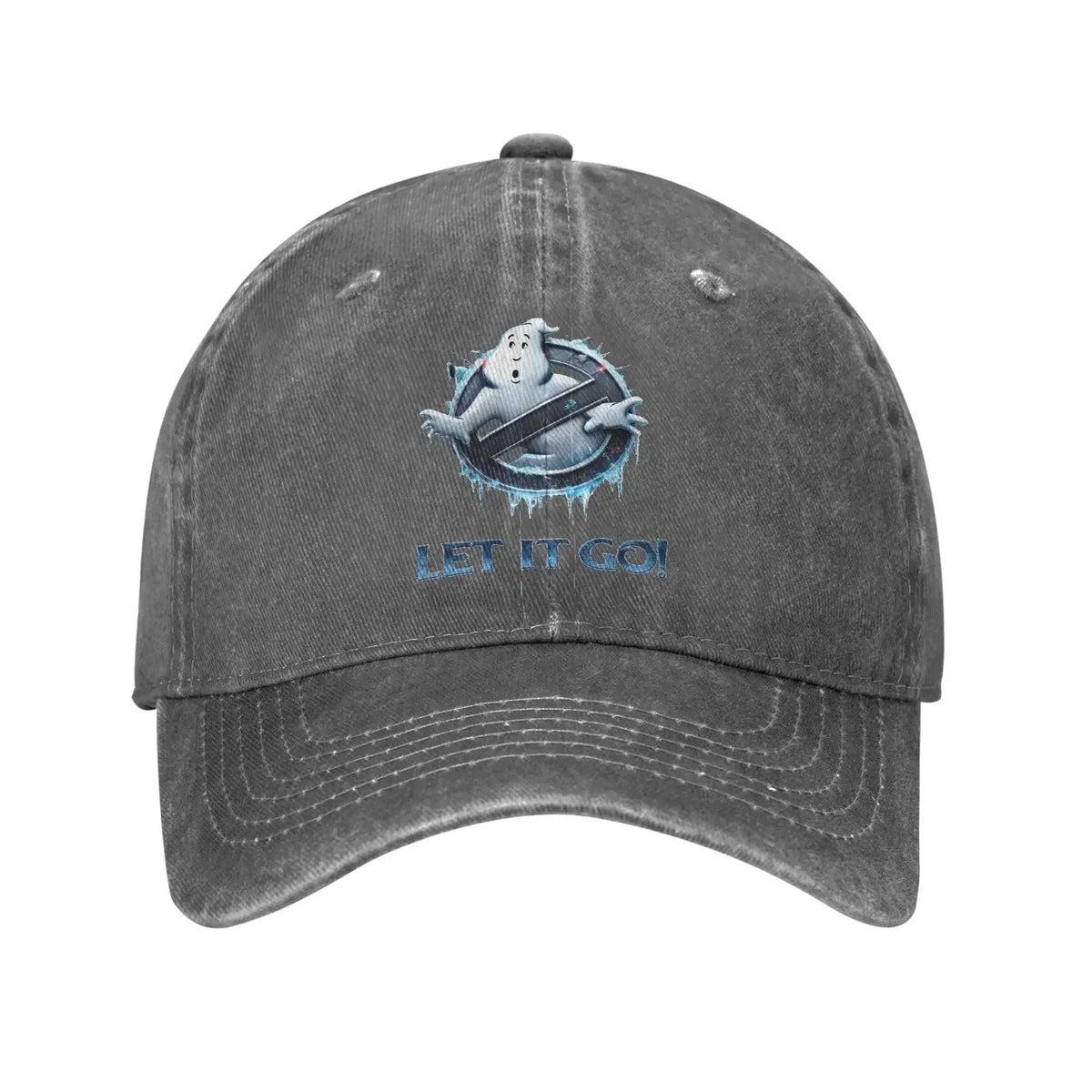 Ghostbuster Empire Print Hats Casual Distressed Denim Baseball Cap