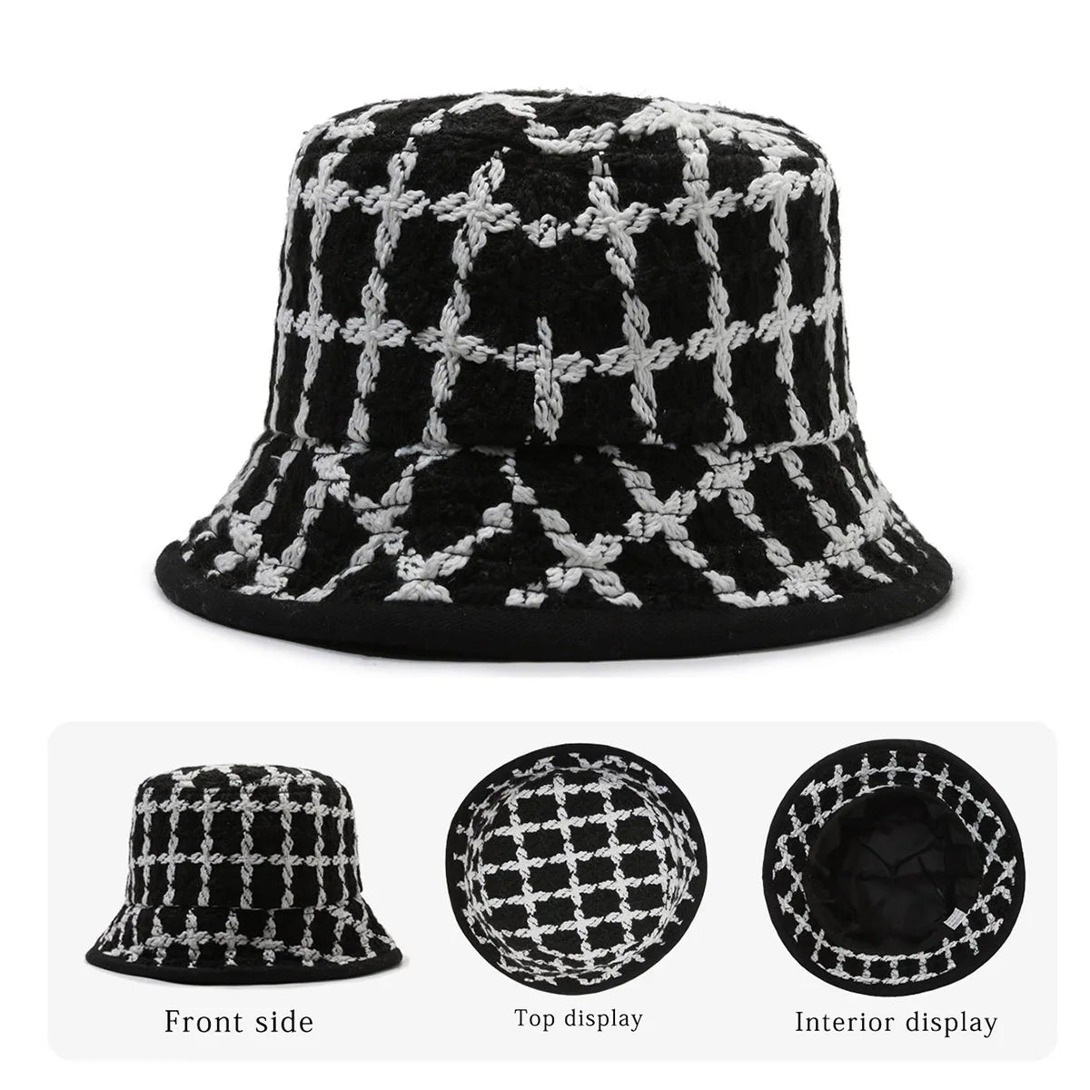 Knitted Fisherman Hat for Women, Elegant Mom Bucket Hat for Outdoor Camping