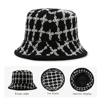 Knitted Fisherman Hat for Women, Elegant Mom Bucket Hat for Outdoor Camping