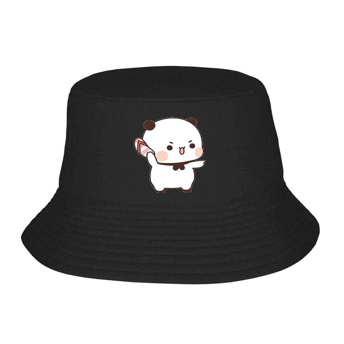 DuDu Bear And BuBu Panda Twining In Blue Bucket Hat