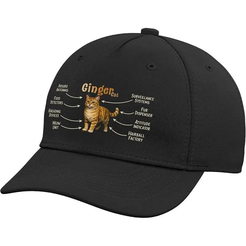 Ginger Cat Anatomy Baseball Cap