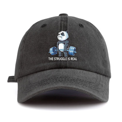 STRUUGLE REAL Print Washed Baseball Cap