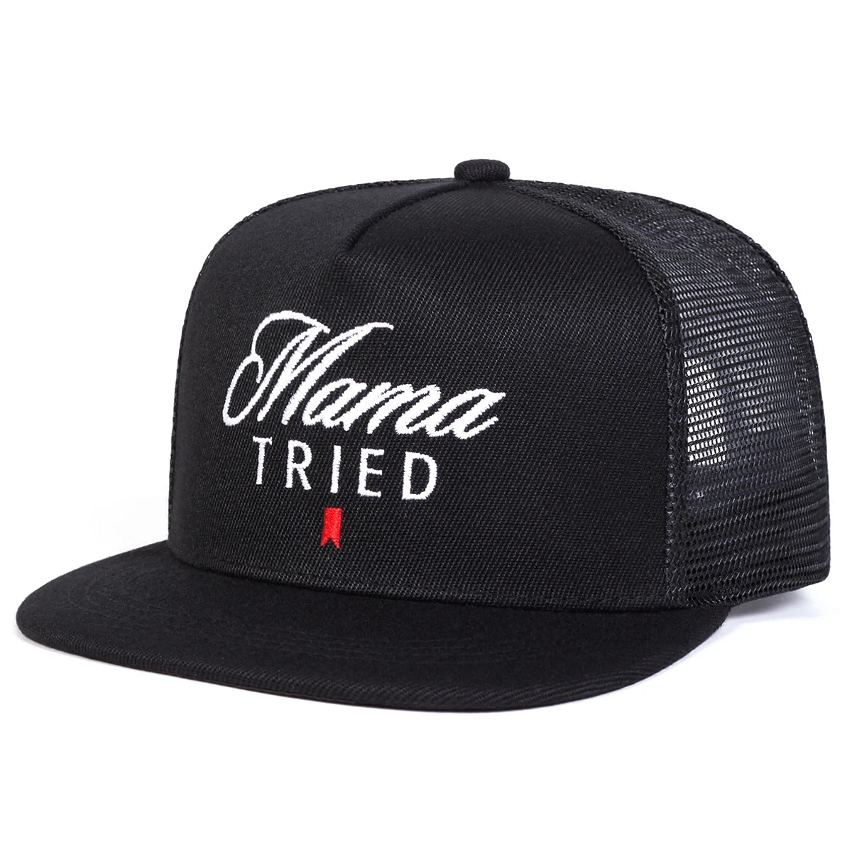 Unisex Mama TRIED Letter Embroidery Hip-Hop Net Hats Snapback Caps Baseball Caps Sunscreen Hat