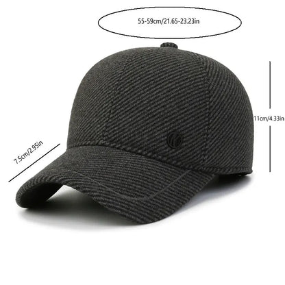 Auturnn Thick Warm Men Winter Baseball Cap With Ear Flaps