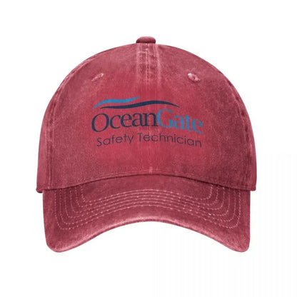Vintage OceanGate Safety Technician Baseball Cap Unisex Style Distressed Washed Headwear