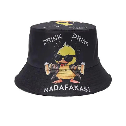 Cartoon Duck Printing Bucket Hat Tie Dye Pattern