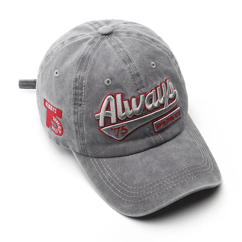 Retro Baseball Cap With 3D Embroidery “Always”
