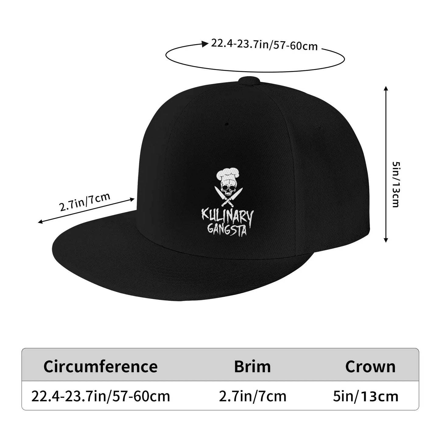 Mandev Skull Chef Cooking Skull Unisex Snapback Caps