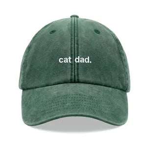 Cat Dad Retro Washed Baseball Cap