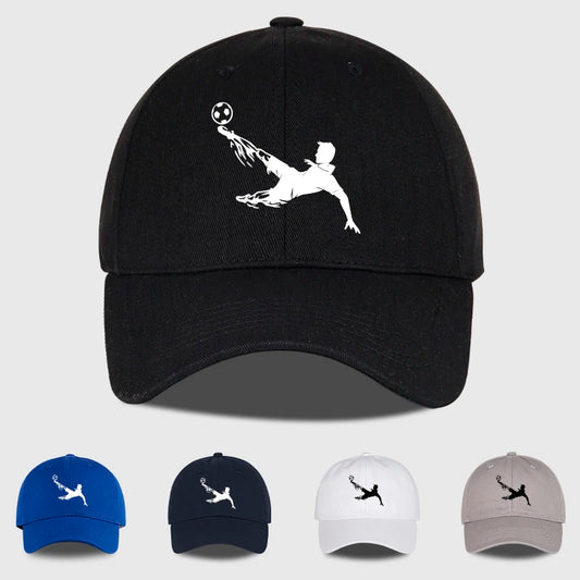 Soccer Bicycle Kick Print Baseball Cap