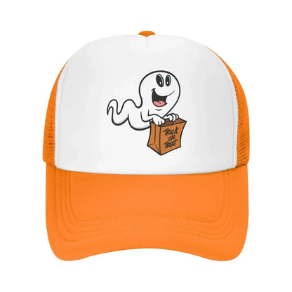 New Mesh Dad Hat Adjustable Washed Trick or Treat Ghost Baseball Cap