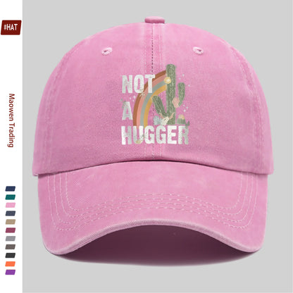 Rainbow and Cactus "Not a Hugger" Print Baseball Cap