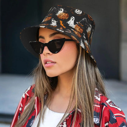 Pumpkin Hat Skull Bucket Hat