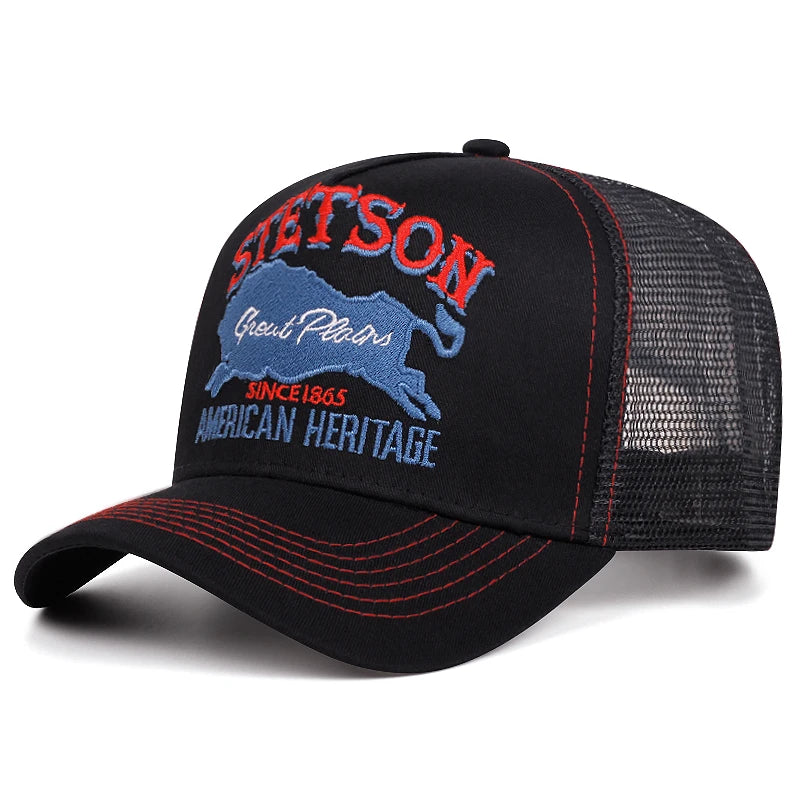 Personalized New Baseball Hat STETSON Red Bear Breathable Mesh Hat