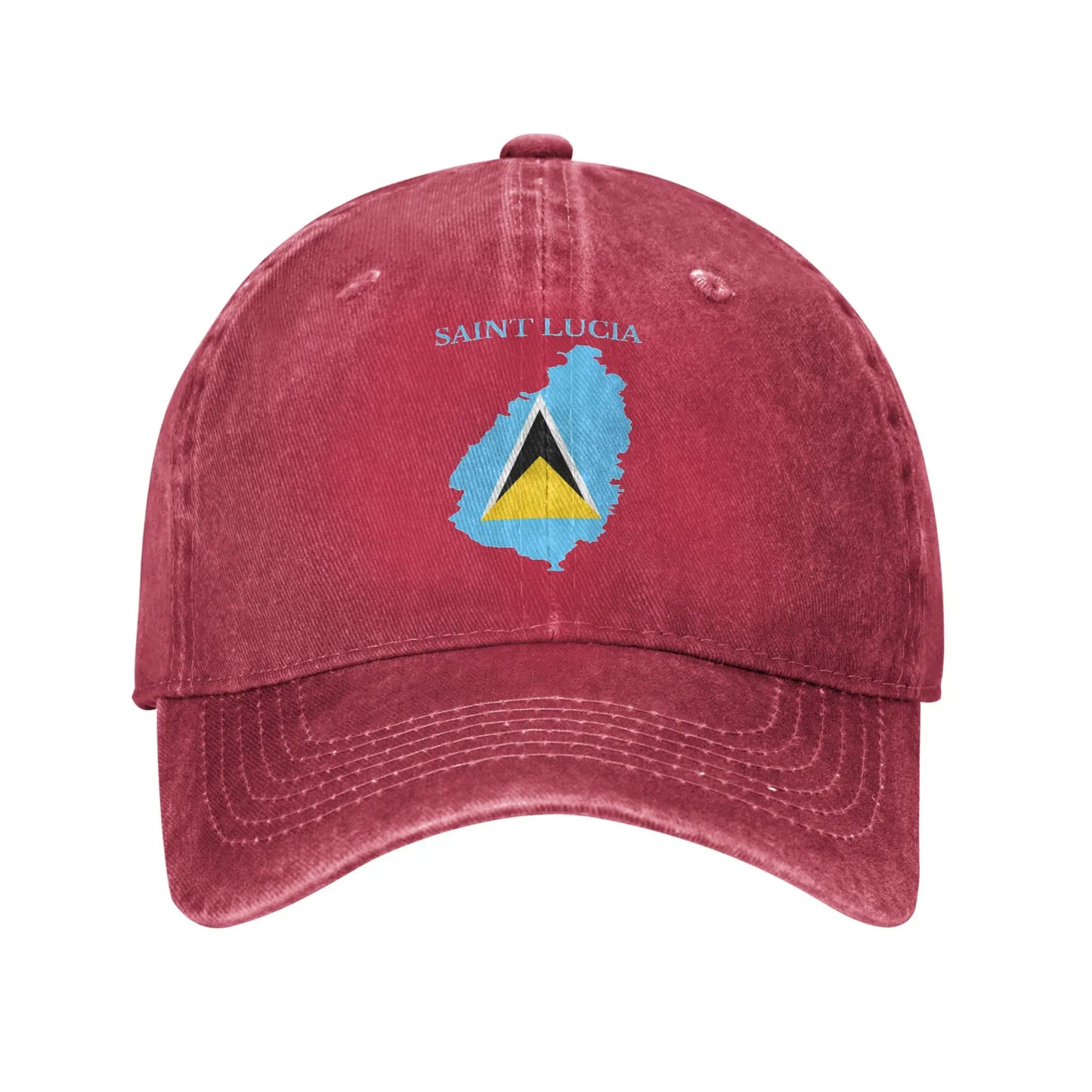 Saint Lucia Flag Sun Baseball Cap