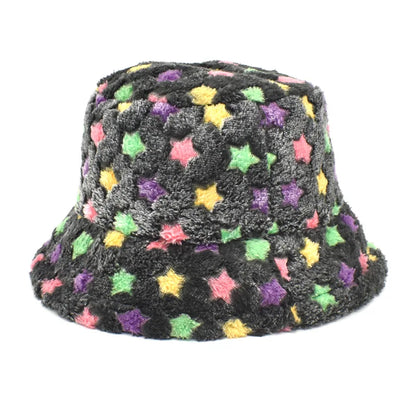 Winter Bucket Hat Women's Fashion Leopard Panama Warm Hat For Women