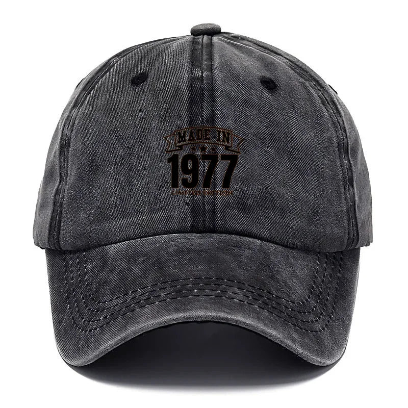 Vintage Washed Cotton Baseball Cap For Men Women Retro 1977