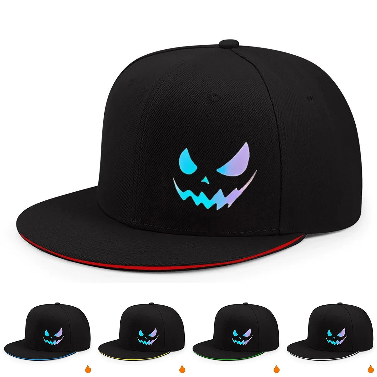 Unisex Personality Ghost Expression Hip-hop Hats Snapback Caps Sunscreen Hat