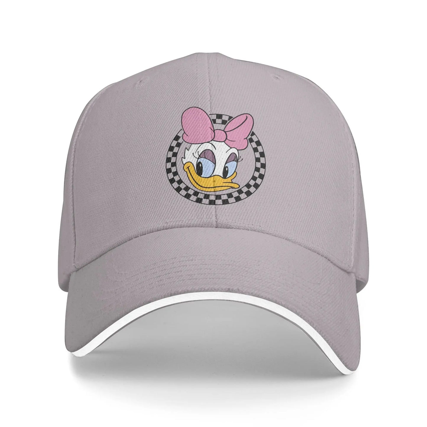 Goofy Checkered Baseball Cap Fashion Cartoon Mickey Mouse Sandwich Hats