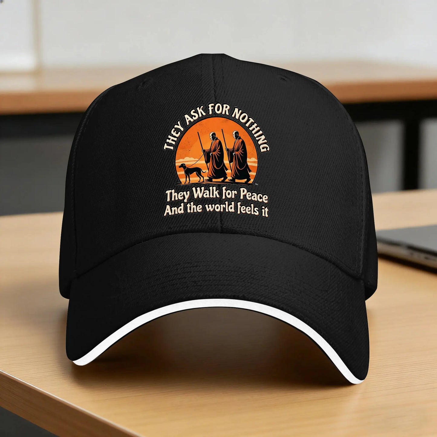 They Ask For Nothing Spiritual Monk Aloka Dog Walk For Peace Casual Baseball Cap