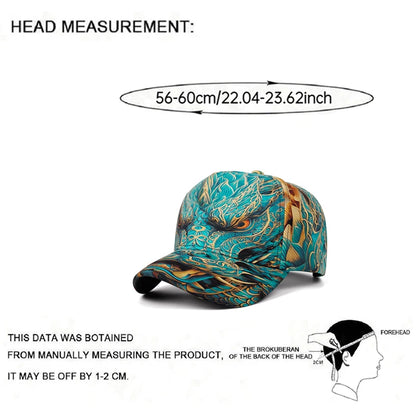 Skateboarding Hat Printed Dragon Tiger Baseball Hat