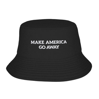 Girls Kawaii Bucket Hat Make America Go Away MAGA