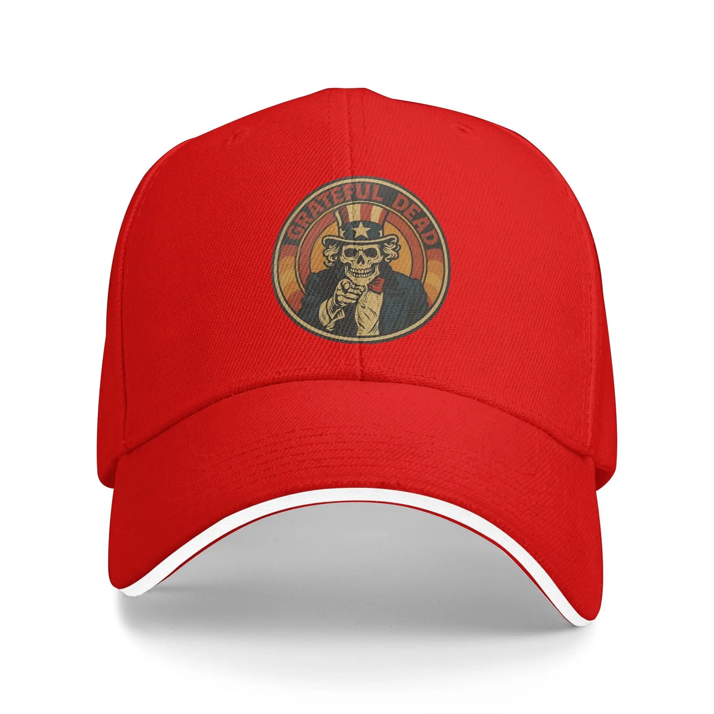 Uncle Sam Skeleton Sun Baseball Cap