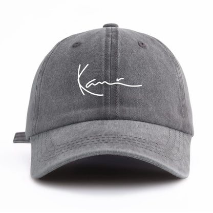 K Print Washed Baseball Cap For Adults