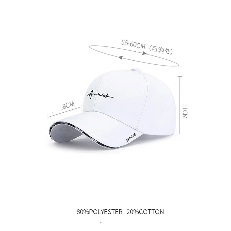 Embroidered Letter SunShade Breathable Baseball Cap