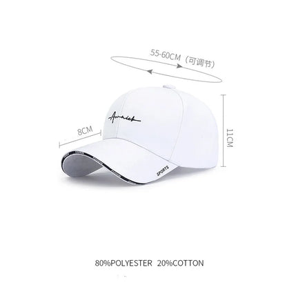 Embroidered Letter SunShade Breathable Baseball Cap