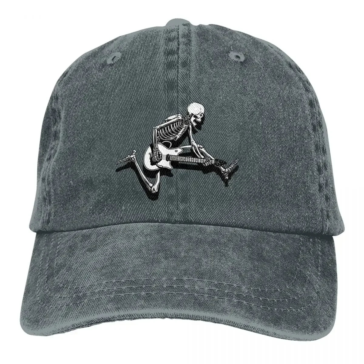 Skeleton Guitarist Jump Baseball Cap Men Cowboy Hats Women Guitar Rock Caps