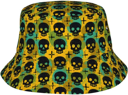 Pumpkin Hat Skull Bucket Hat