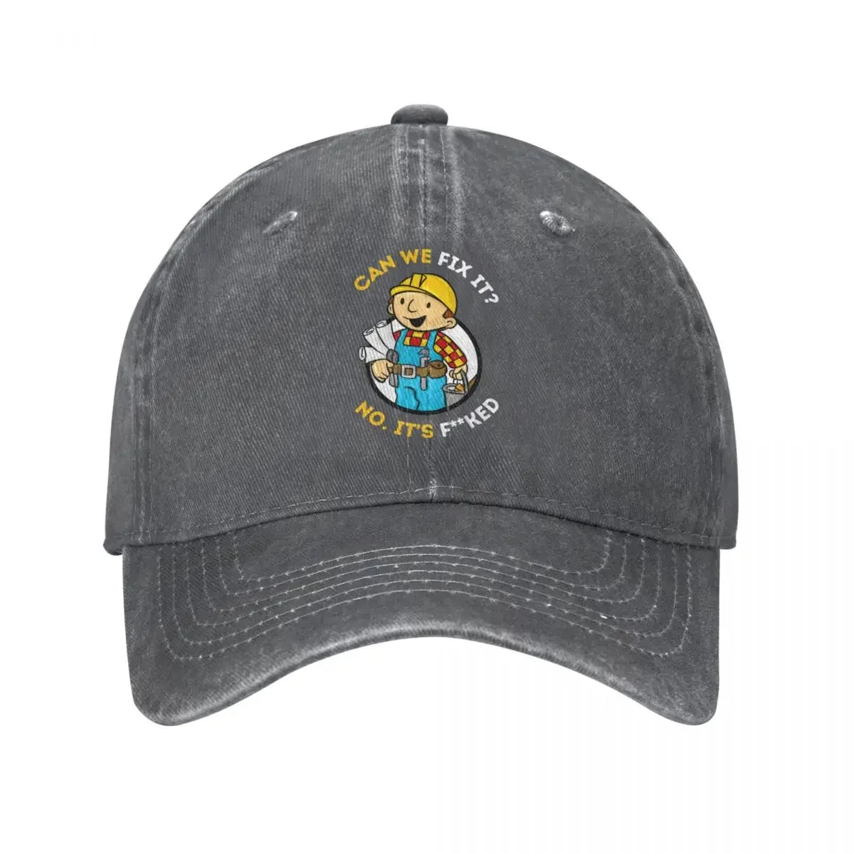 Bob The Builder Baseball Caps Classic Distressed Washed Can We Fix It Funny Repair Man Sun Cap Unisex