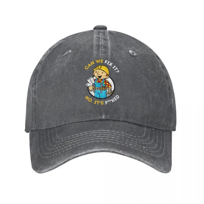 Bob The Builder Baseball Caps Classic Distressed Washed Can We Fix It Funny Repair Man Sun Cap Unisex